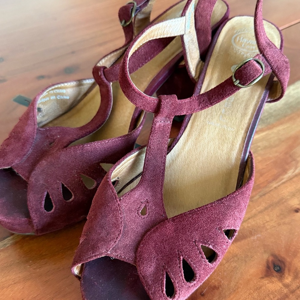 Jeffrey Campbell Maroon Suede Cutout Heels